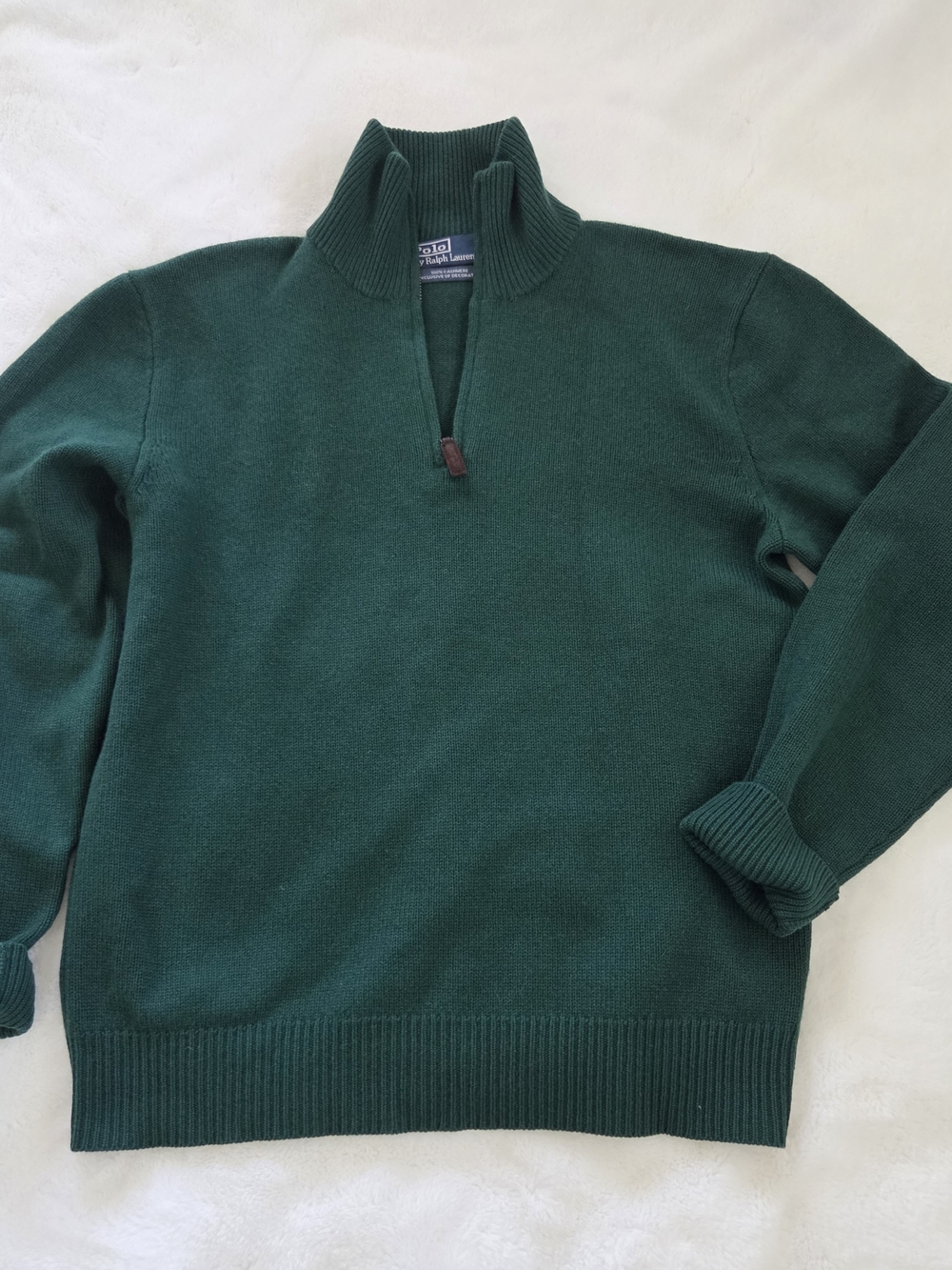 Polo Ralph Lauren Vintage Quarter-zip Pullover Sweater 100% Cashmere UNISEX